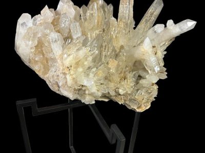 Colombian Lemurian Quartz Cluster with Double-Tipped Points and Stand