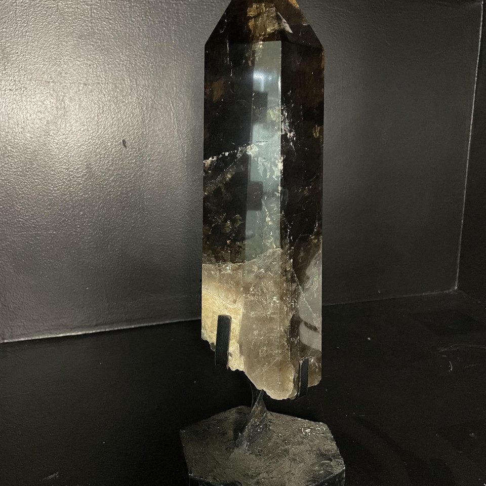 Large Brazilian Smoky Quartz Tower on Stand – Welcome to Gaea Rare ...